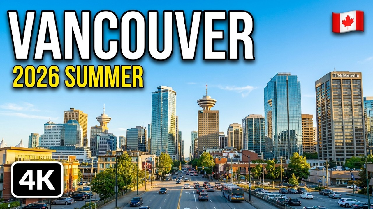 🇨🇦  [4K] 🌞 🚗 2026 Summer Downtown Vancouver Driving Tour,  BC, Canada
