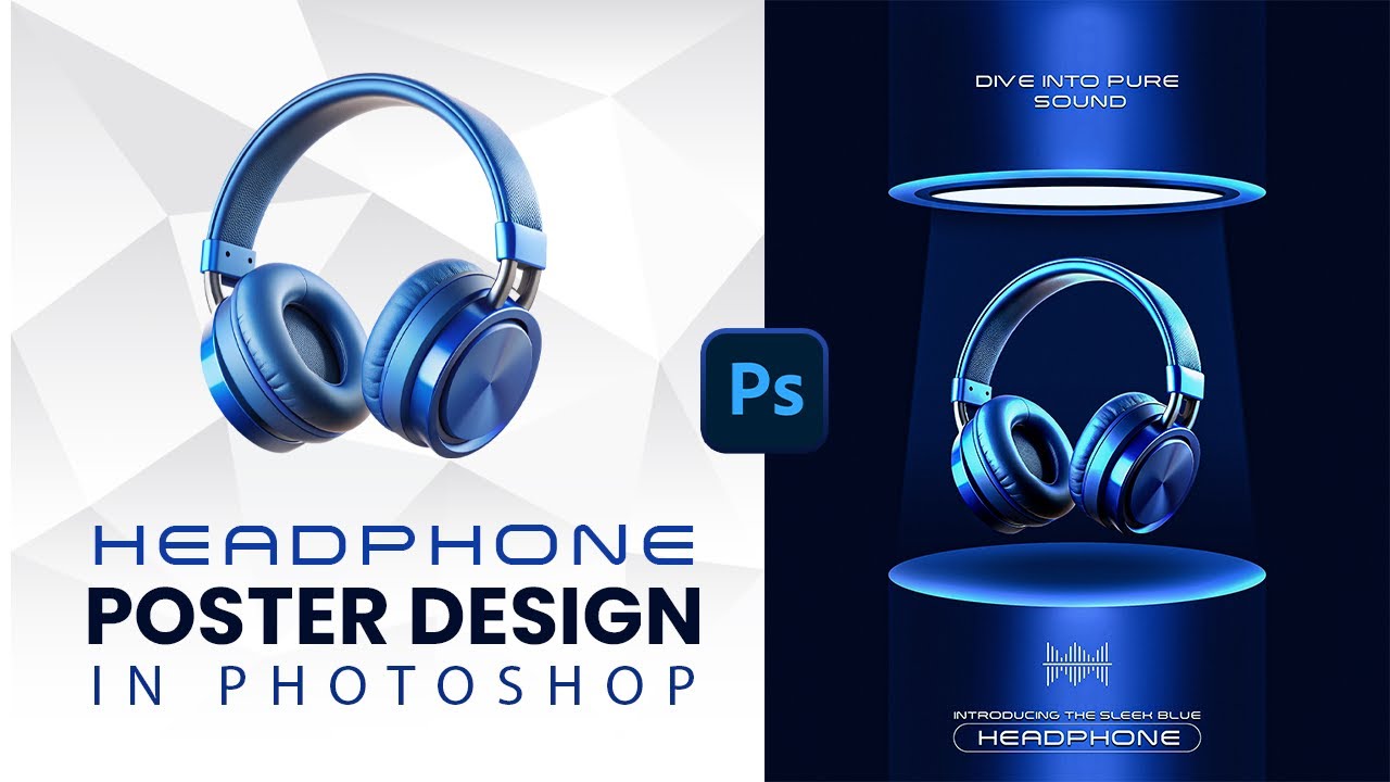 Headphone Poster Design in Photoshop | Amazing Ad Banner Quick Tutorial