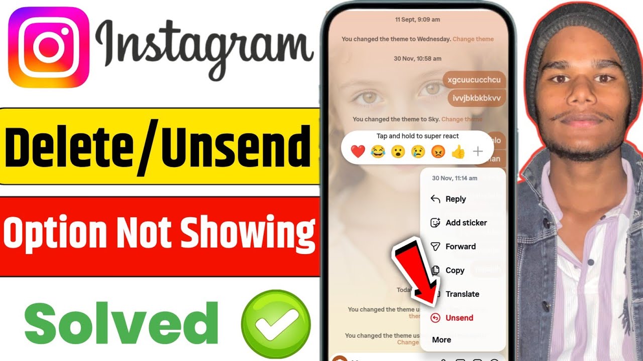 instagram message unsend option not showing problem 2025 | instagram message delete option missing