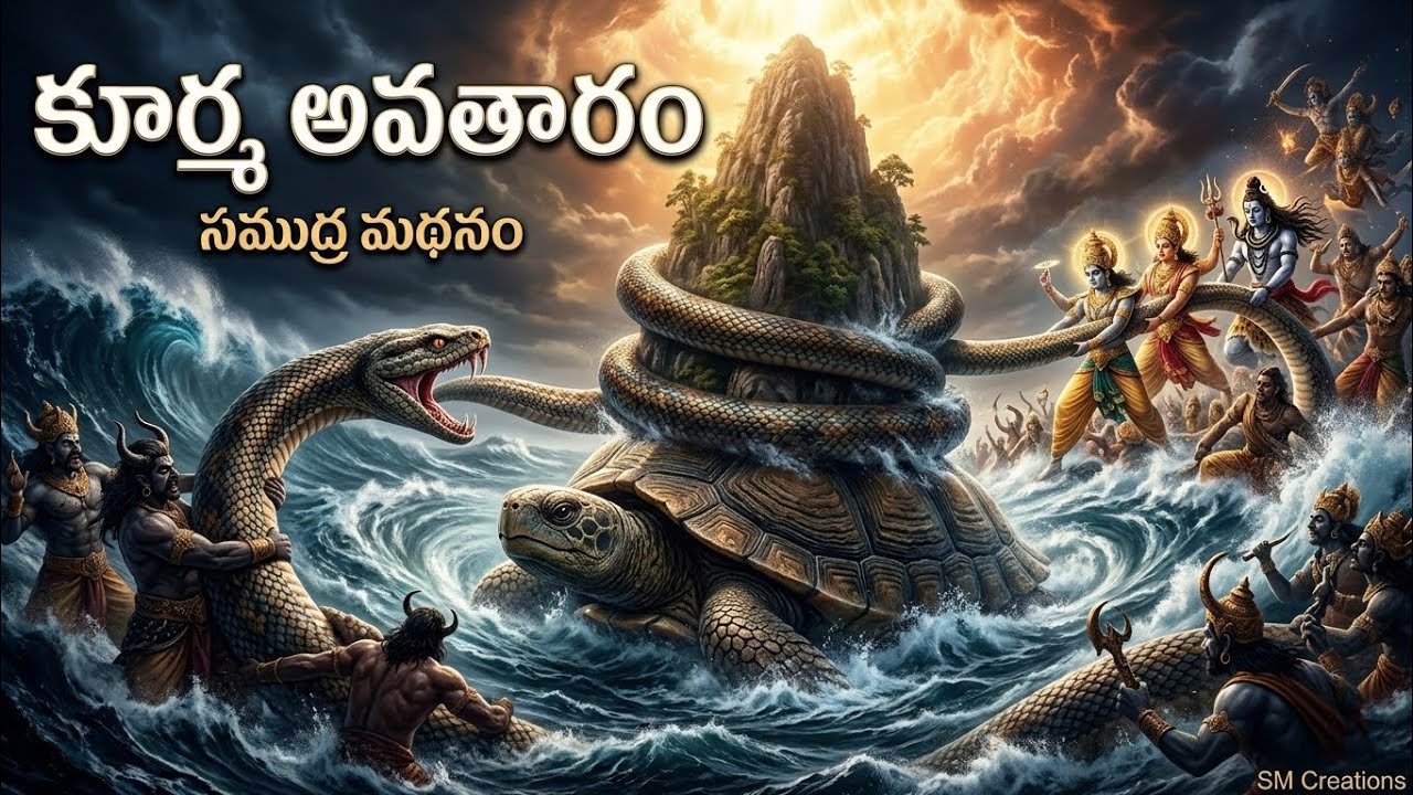 2.🐢 కూర్మ అవతారం – సముద్ర మథనం మహాగాథ(created by jansi)| SM Creations