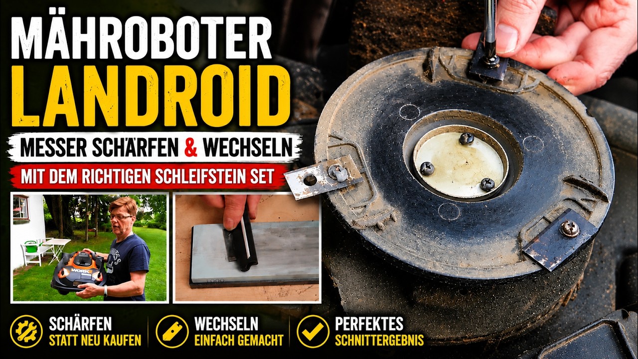 🔧 Mähroboter Landroid Messer schärfen und wechseln – mit dem richtigen Schleifstein Set