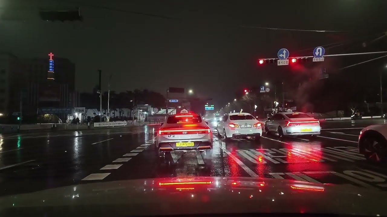 비 오는 밤, 불빛이 번지는 서울 드라이브 | Rainy Night Drive in Seoul | Blurry Lights & Calm Roads | 雨の夜、滲む街灯のソウルドライブ