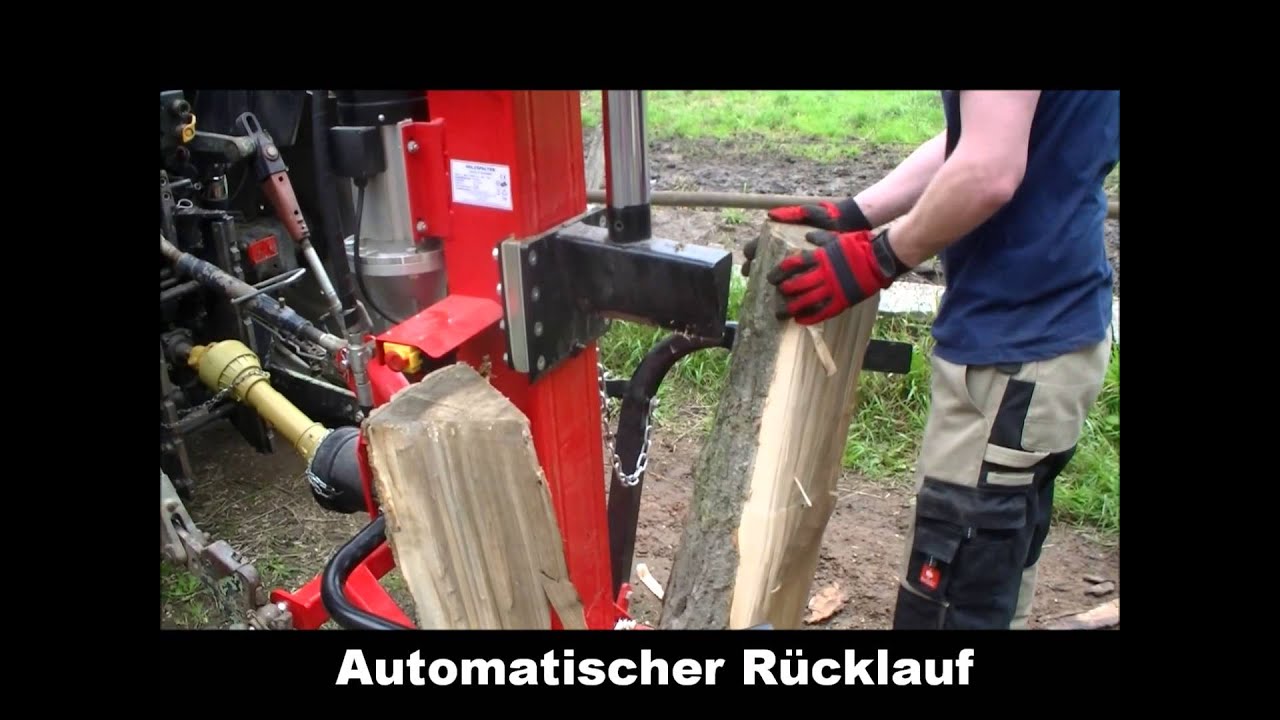 Hochprofessioneller Holzspalter Zapfwelle. Robuster und leistungsstarker Zapfwellen-Holzspalter.