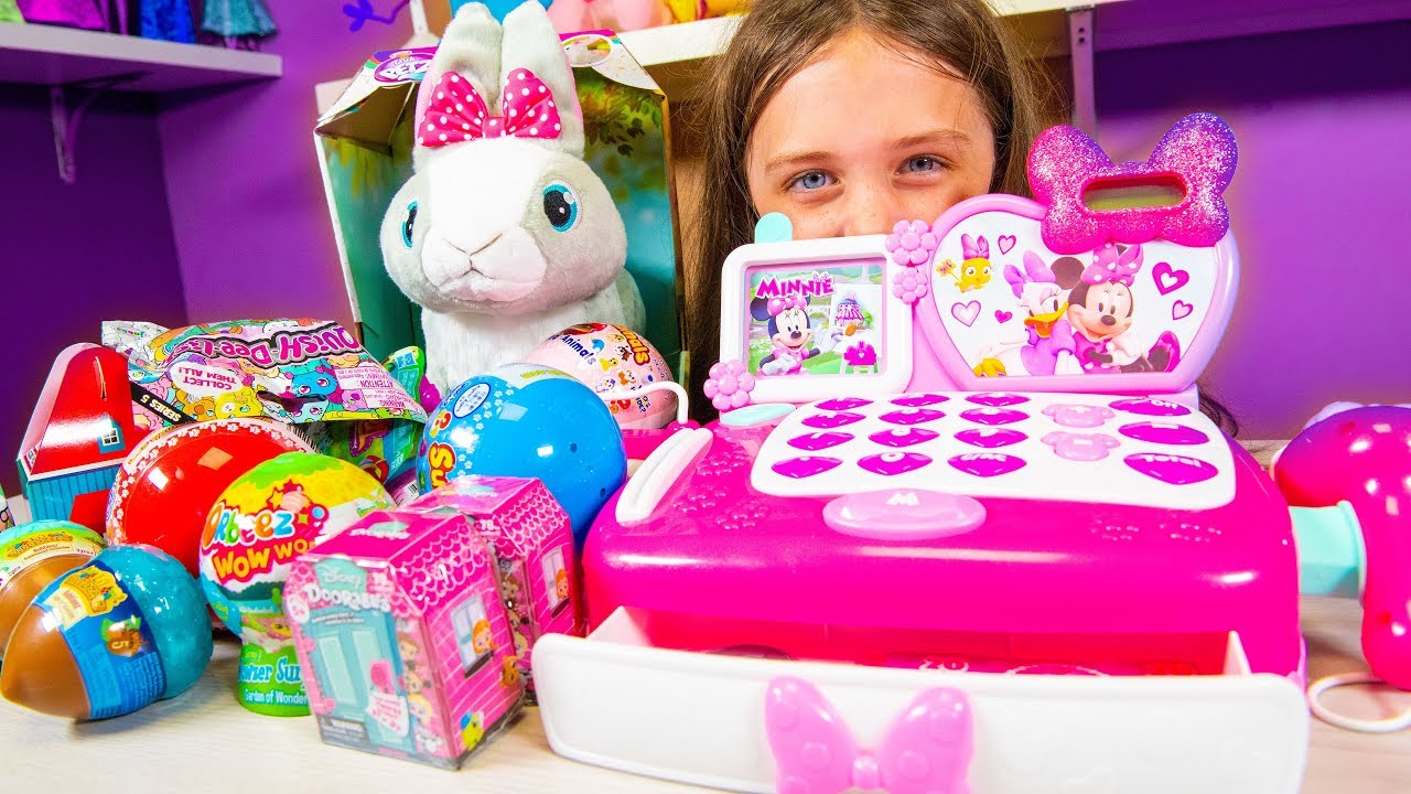 Toy Cash Register Surprise Toys for Kids Girls Blind Bags & Surprise Eggs Kinder Playtime
