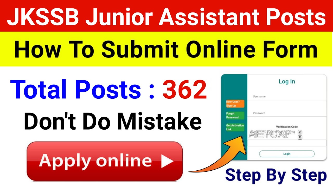 How To Fill JKSSB Junior Assistant Form-Junior Assistant Posts | How To Submit Junior Assistant Form
