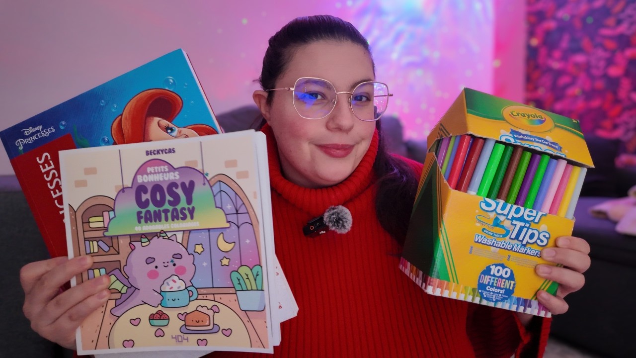 ASMR I Mon matériels & carnet de coloriage 🌈