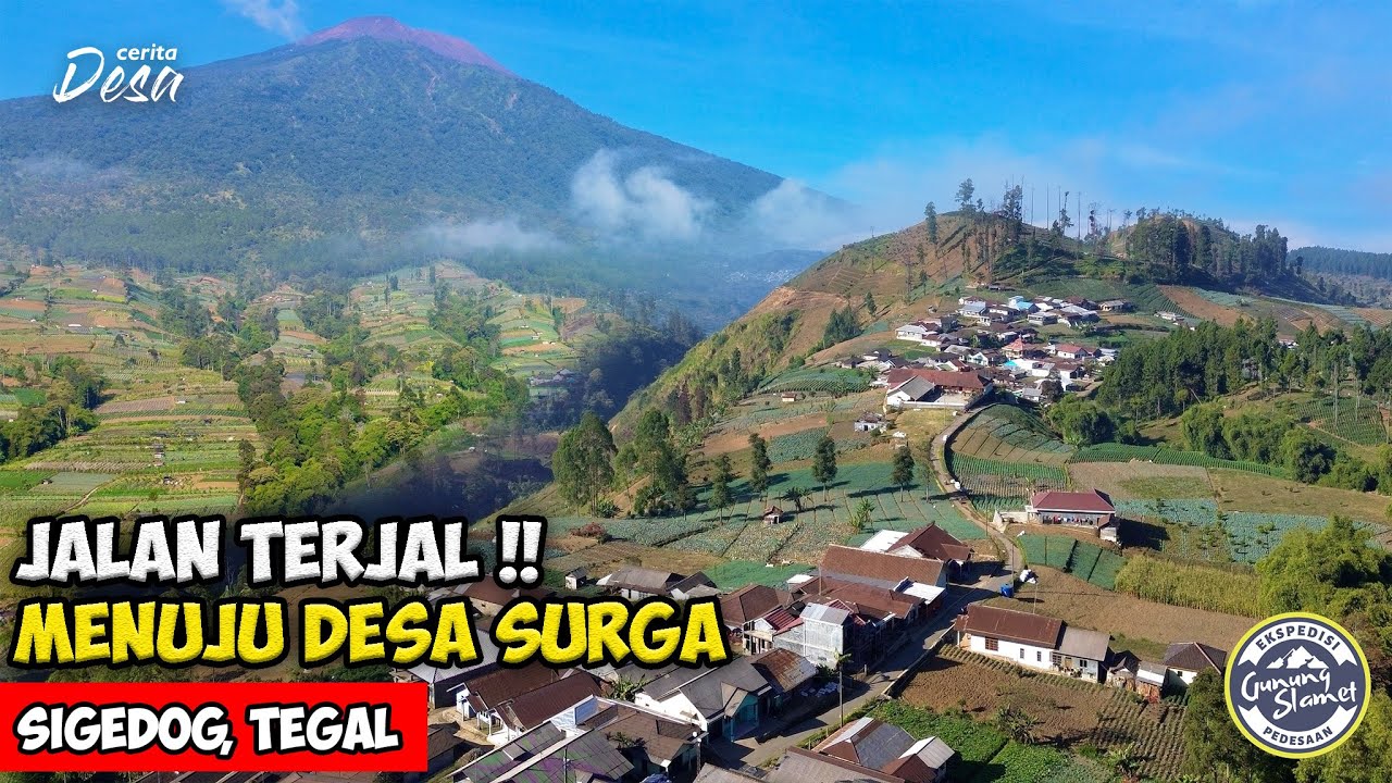 JALAN TERJAL DESA SURGA !! Suasana Desa Sawangan Puncak Gunung Slamet - Cerita Desa Sigedog, Tegal