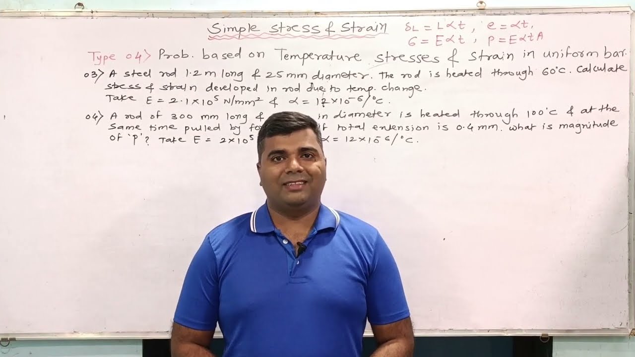 Numerical on temperature stress & strain/som & mos/mechanical & civil/msbte diploma/Maharashtra.