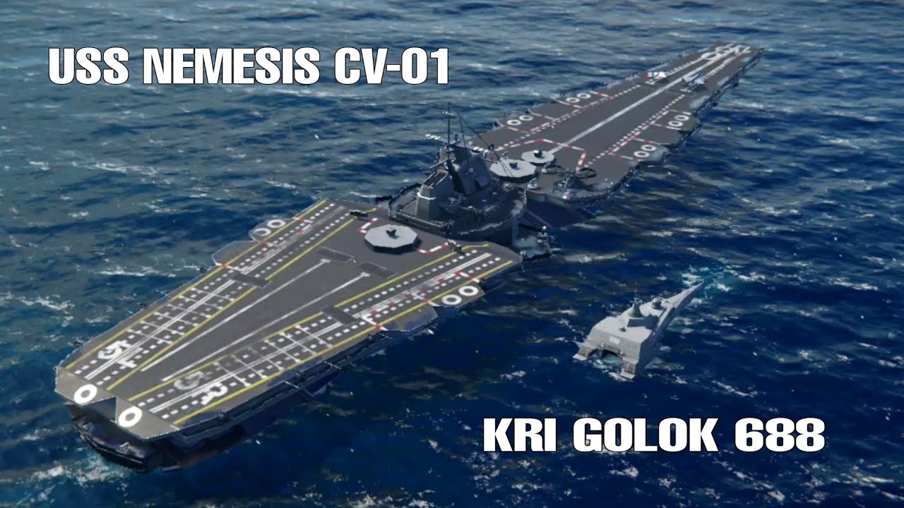Modern Warships: Indonesian KRI GOLOK 688 & USS NEMESIS CV-01 size Comparison.