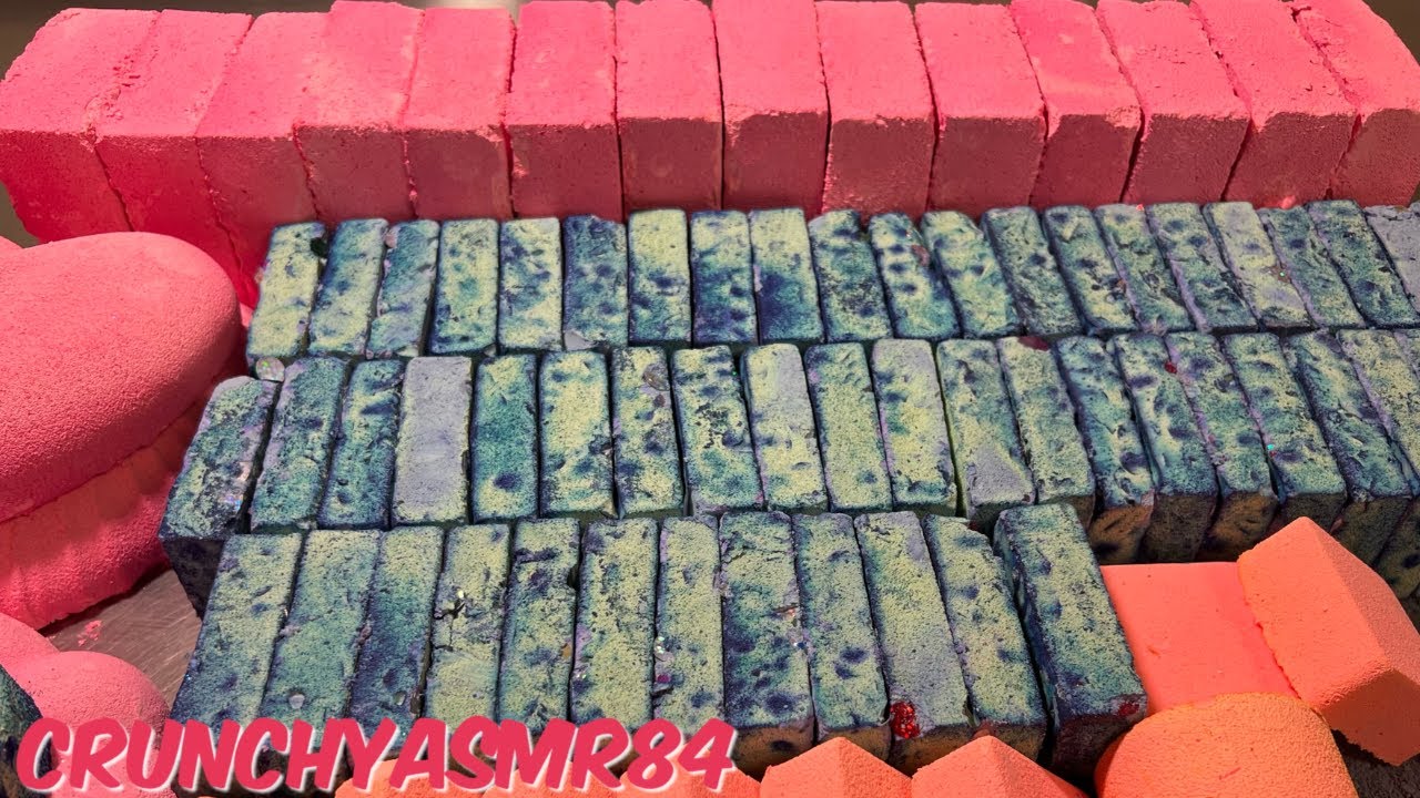 Bright Pink Blocks & Blue Confetti Bars | Oddly Satisfying | ASMR | Sleep Aid
