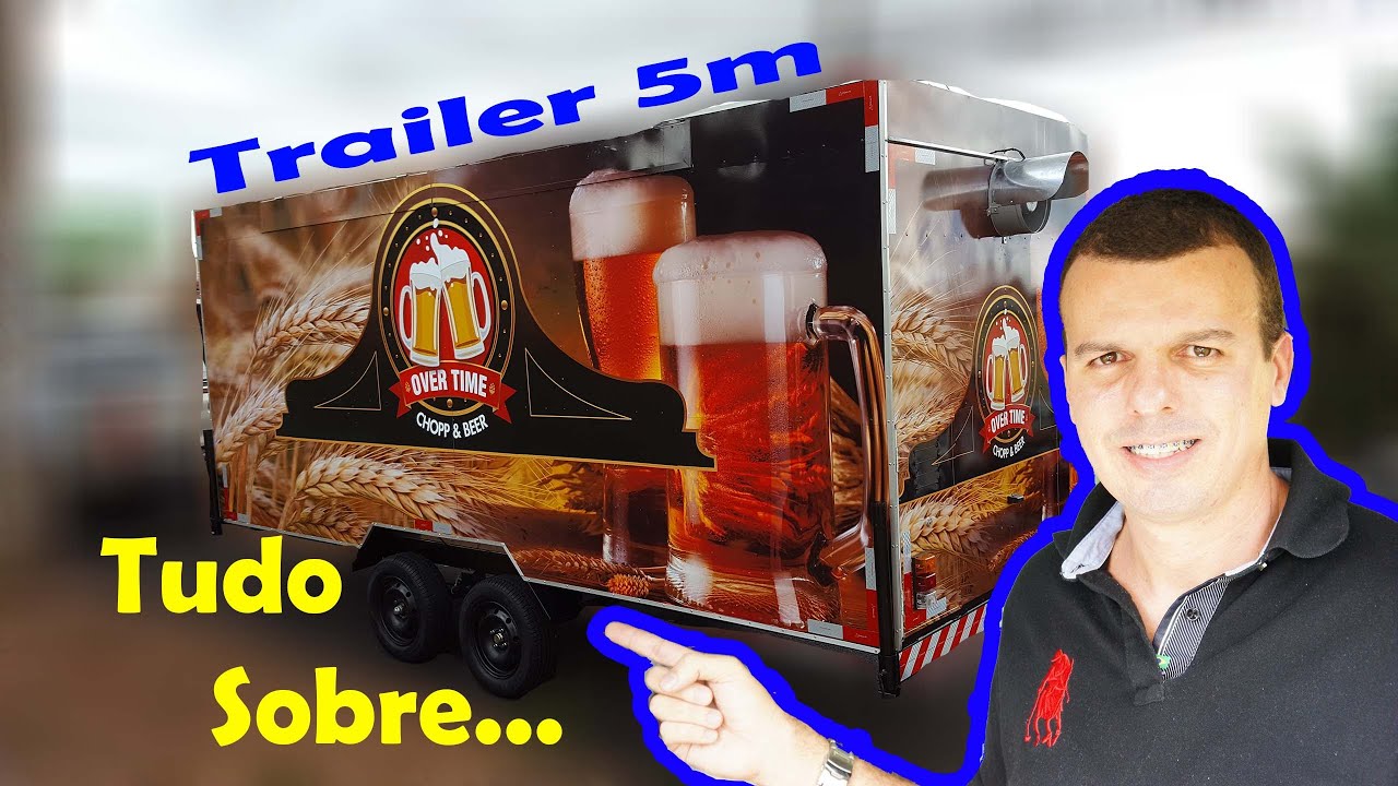 Tudo Sobre Trailer 5m 5x2m Food Truck. Veja por dentro e por fora um trailer top!