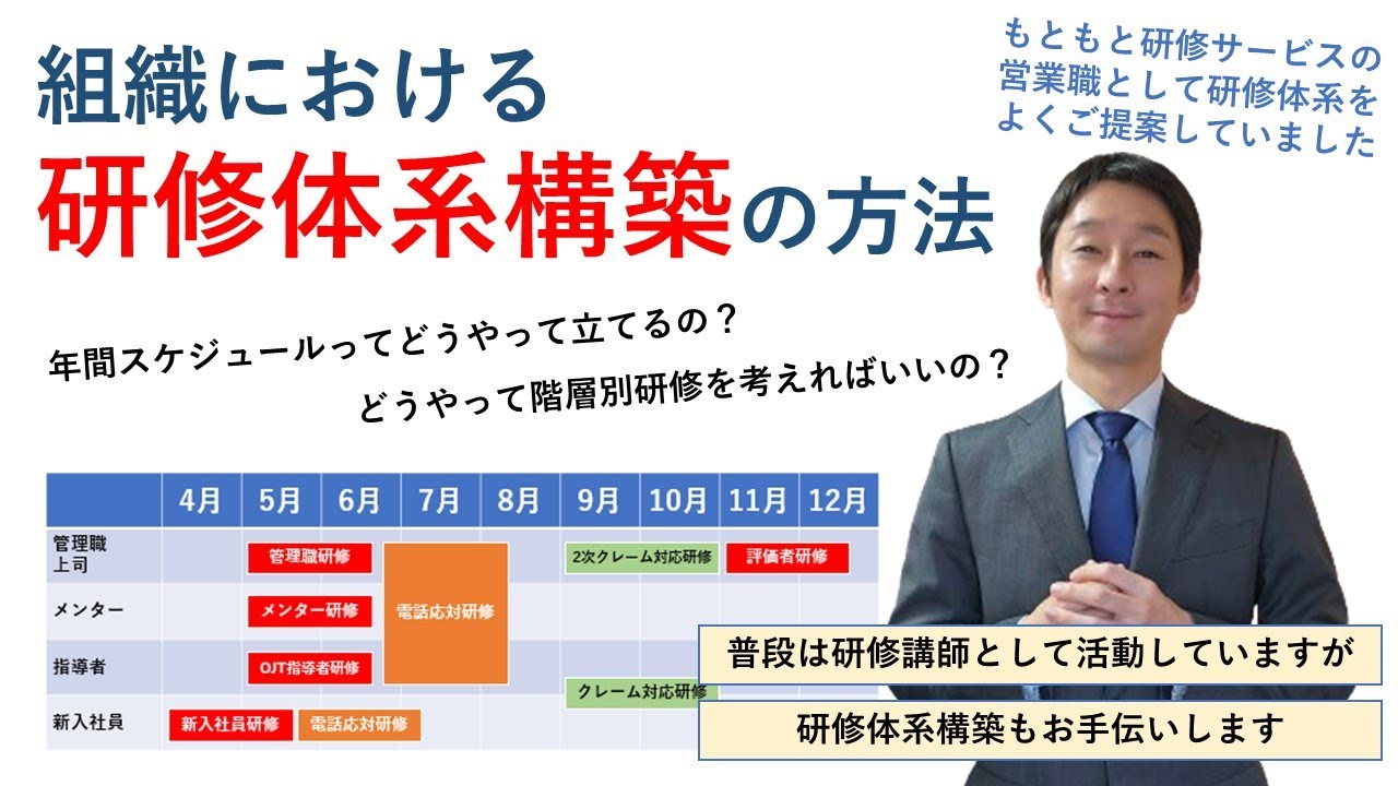 組織における研修体系構築のポイント　～研修講師の私が研修を企画する際に実施していること、考えている切り口をご紹介します！