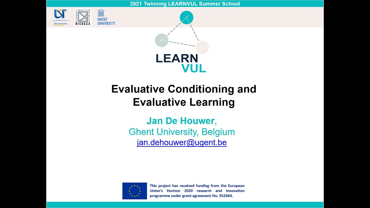 H2020 LEARNVUL Summer School Sep 2021. Evaluative conditioning and Evaluative learning