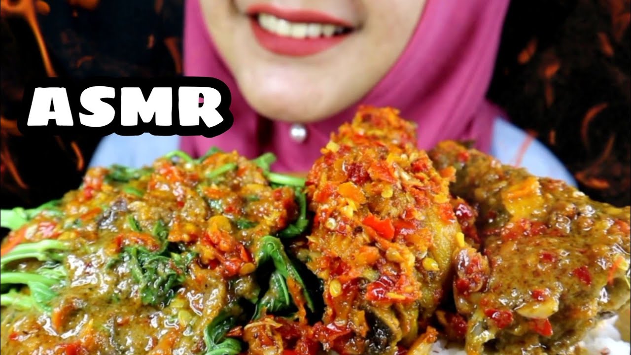 ASMR GULAI ACEH IKAN TONGKOL + AYAM BALADO + DAUN UBI REBUS || ASMR INDONESIA || EATING SOUND