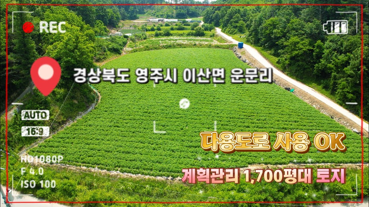 [매번 : 381] 이산면 #/운문리  2차선도로접 / 큰차량진입가능 / 다용도 사용가능한 토지 / 필지별로 매수가능