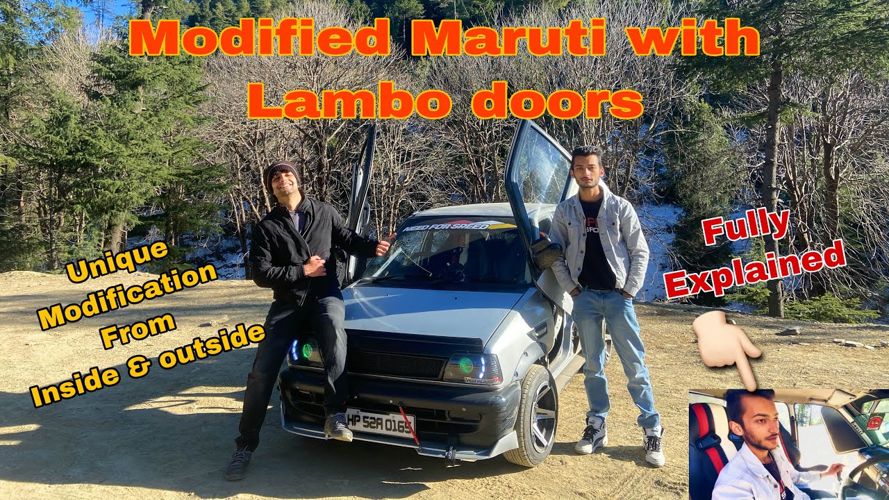 Modified Maruti Suzuki 800, Loud Exhaust, Sparco pedals, bumper Lip, Sports Seats, bass tube,