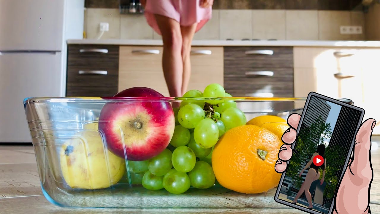 Необычное Удовлетворительное Приготовление! Раздавливание Фруктов в Туфлях с Высоким Каблуком! ASMR