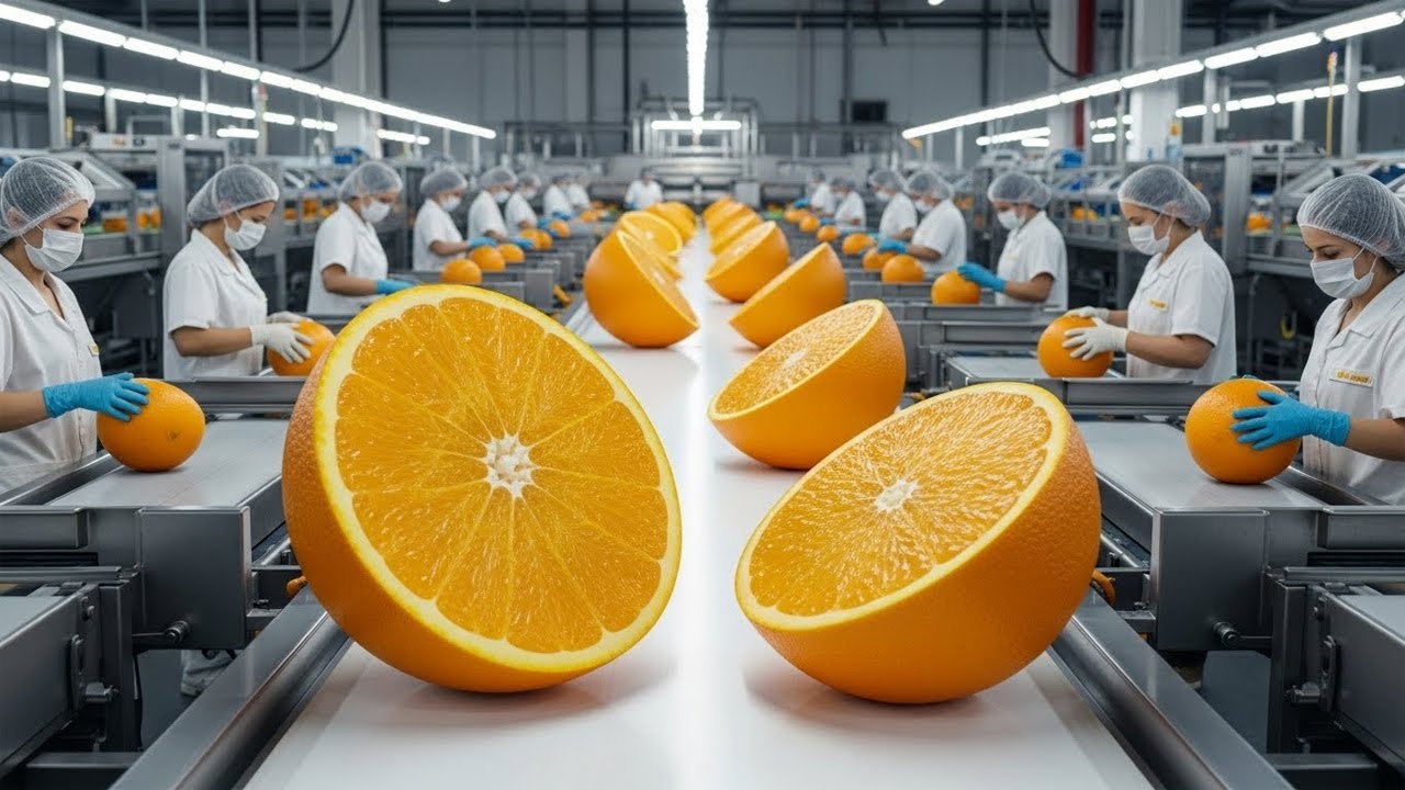 Inside a Modern Orange Juice Factory &ndash; From Fresh Oranges to a Delicious Drink (Complete Process)
