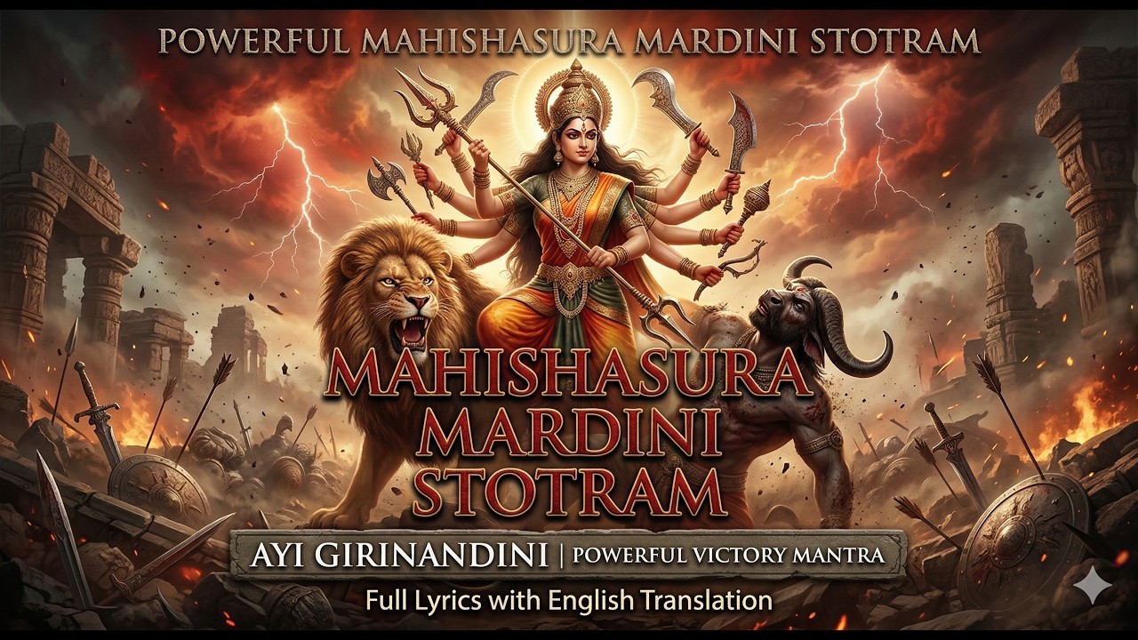 20 minutes Mahishasura Mardini Stotram (Aigiri Nandini) Powerful Durga Chant