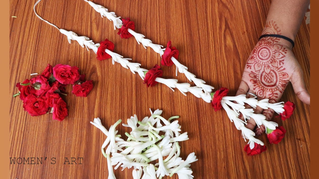 பூ கட்ட தெரியாதவங்க கூட ரொம்ப ஈஸியா கட்டலாம் / Photo Frame Garland making at home / Tuberose Garland