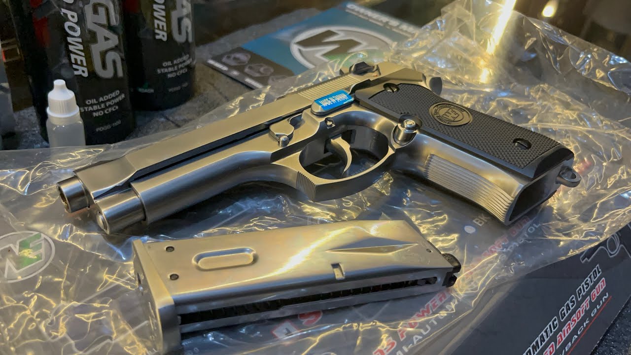 WE Airsoft M92 Silver Semi Automatic Single and Double Action review and testing