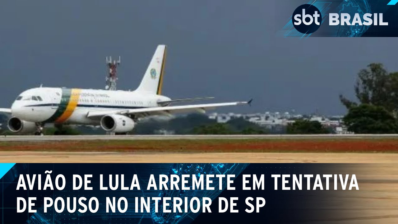 Avião com presidente Lula arremete ao tentar pousar em Sorocaba | SBT Brasil (18/03/25)