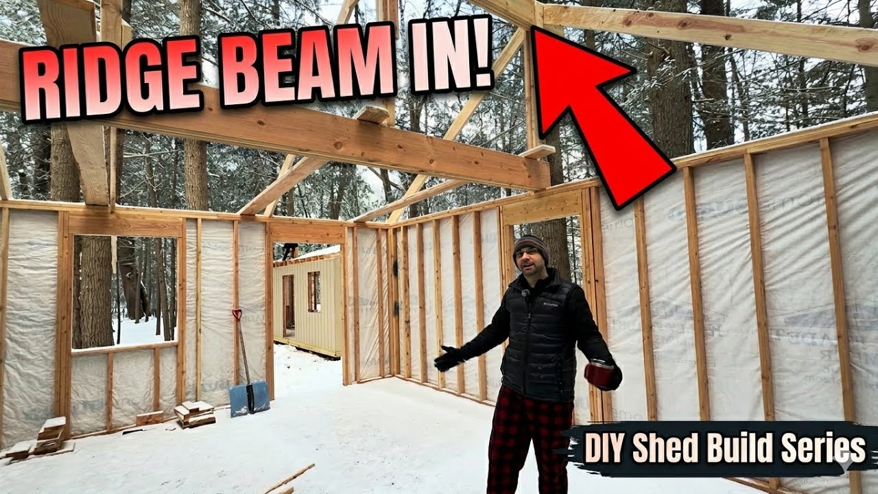 How to install a ridge beam and rafters and what to look out for | Building a Shed / Sugar Shack