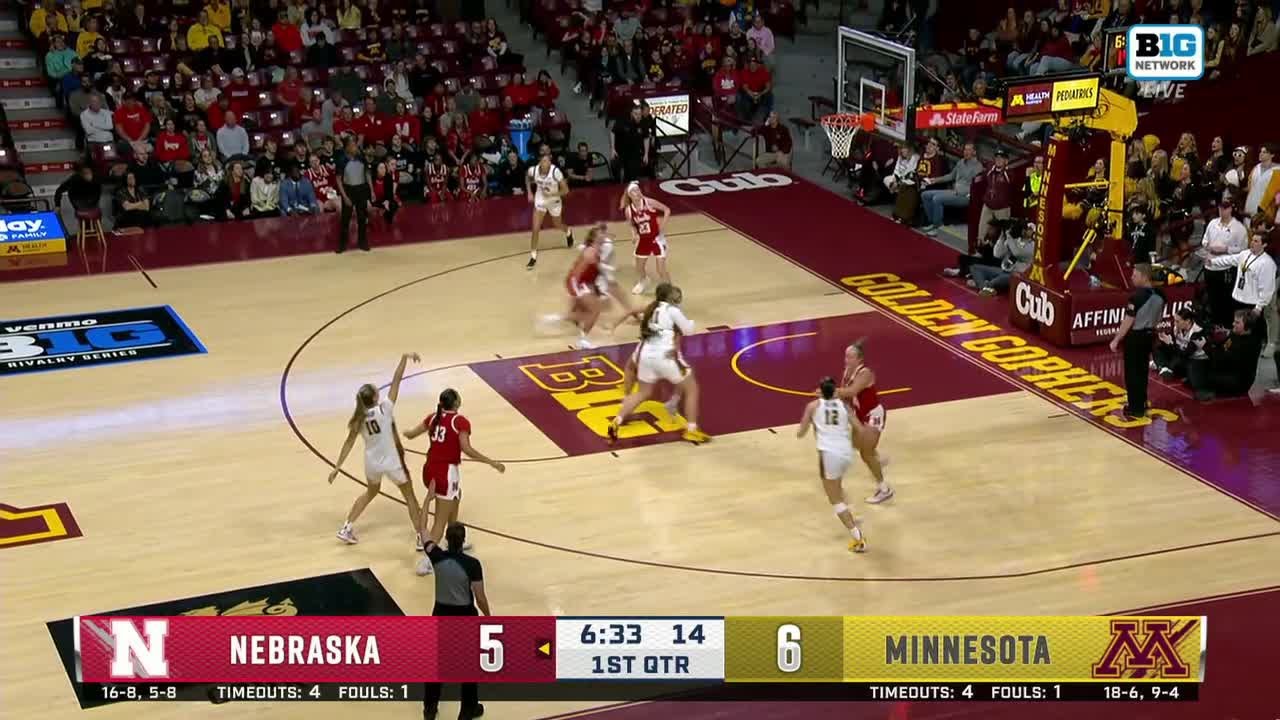 Mara Braun Wide Open For Three vs. Nebraska | Minnesota Women's Basketball
