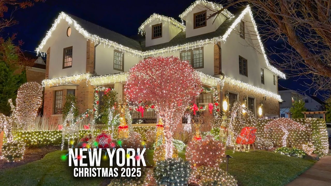 NYC Christmas 2025 4K Christmas Decorations in QUEENS Rockaway Beach NYC Christmas Decorations 2025
