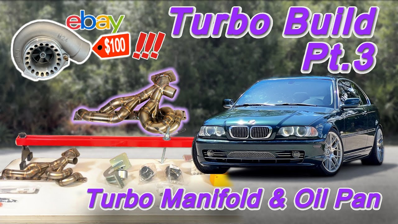 BMW E46 Turbo Build PT.3 - Welding the Oil Pan & Mounting the Turbo Manifold