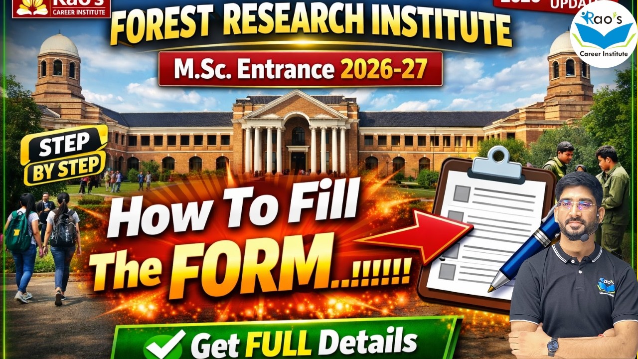 MSc Entrance 2026 Form Filling || FRI Dehradun How to fill form || Full details || by Rao Sir