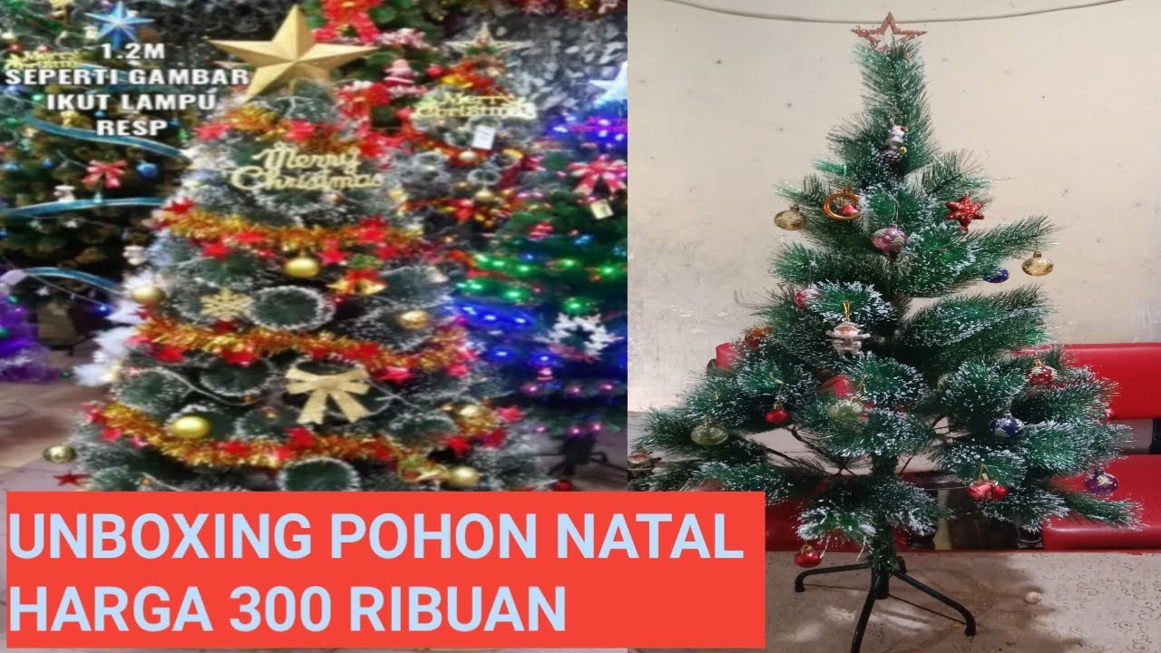 UNBOXING POHON NATAL HARGA 300 RIBUAN