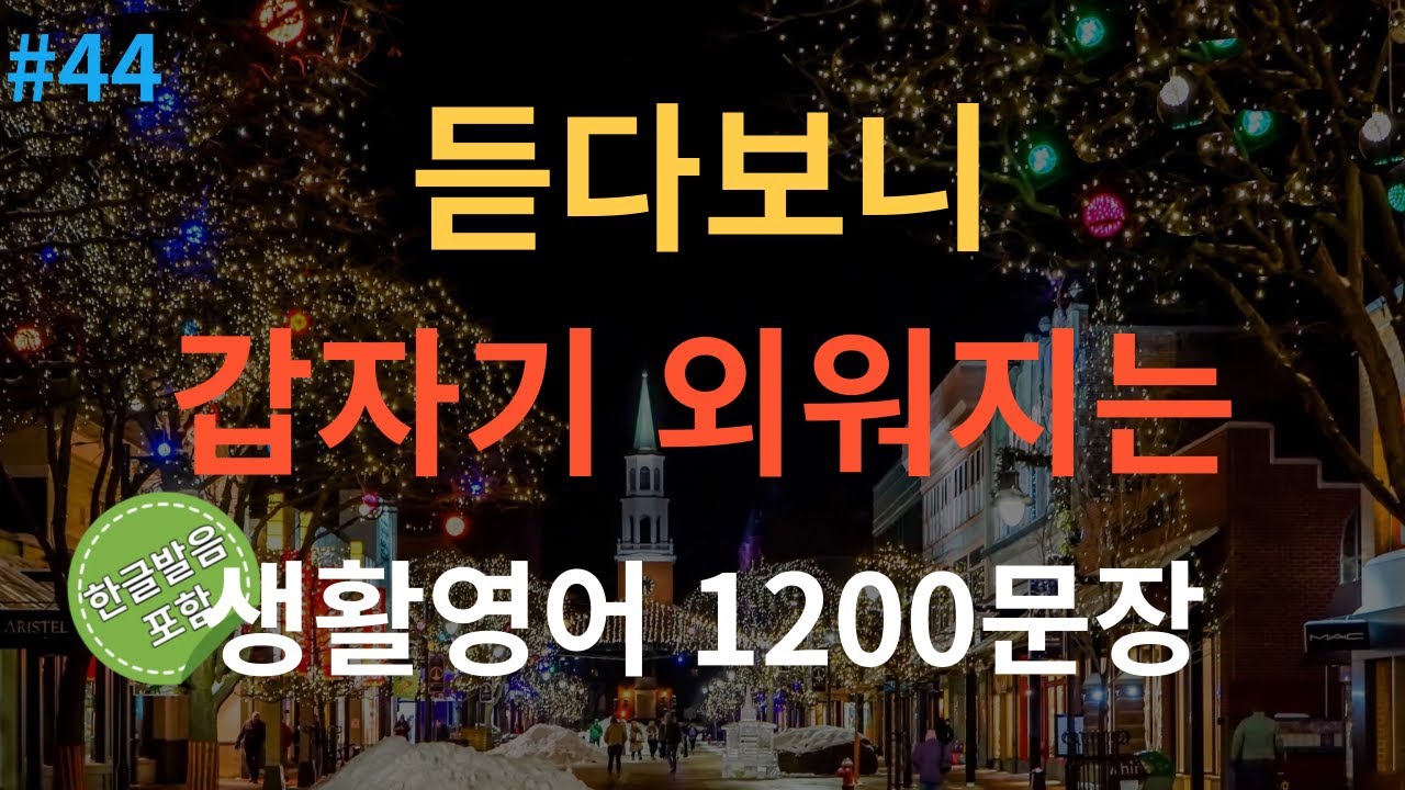 미국인이 매일 쓰는 생활영어 1200문장 그냥 틀어두세요 | 초간단 기초영어회화 | 영어반복듣기