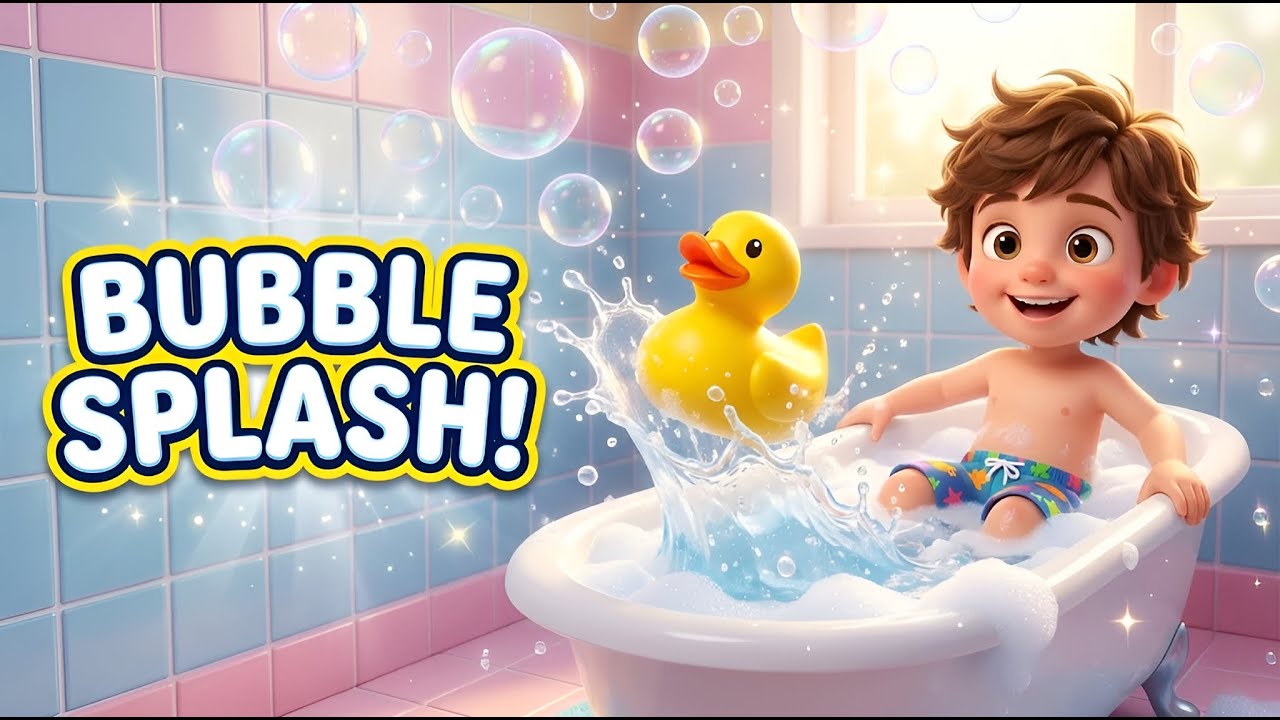 Bubble Splash Bath Song 🫧 Fun Kids Bath Time Rhyme with Rubber Ducky