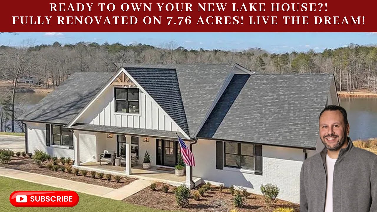 Custom Lake House In Beautiful Fayetteville, GA!  Newly-Renovated With Almost 8 Acres!