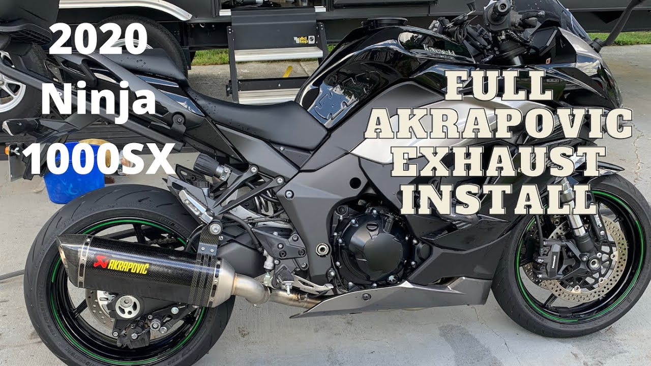 Установка полной выхлопной системы Akrapovic на Ninja 1000SX 2020 года
