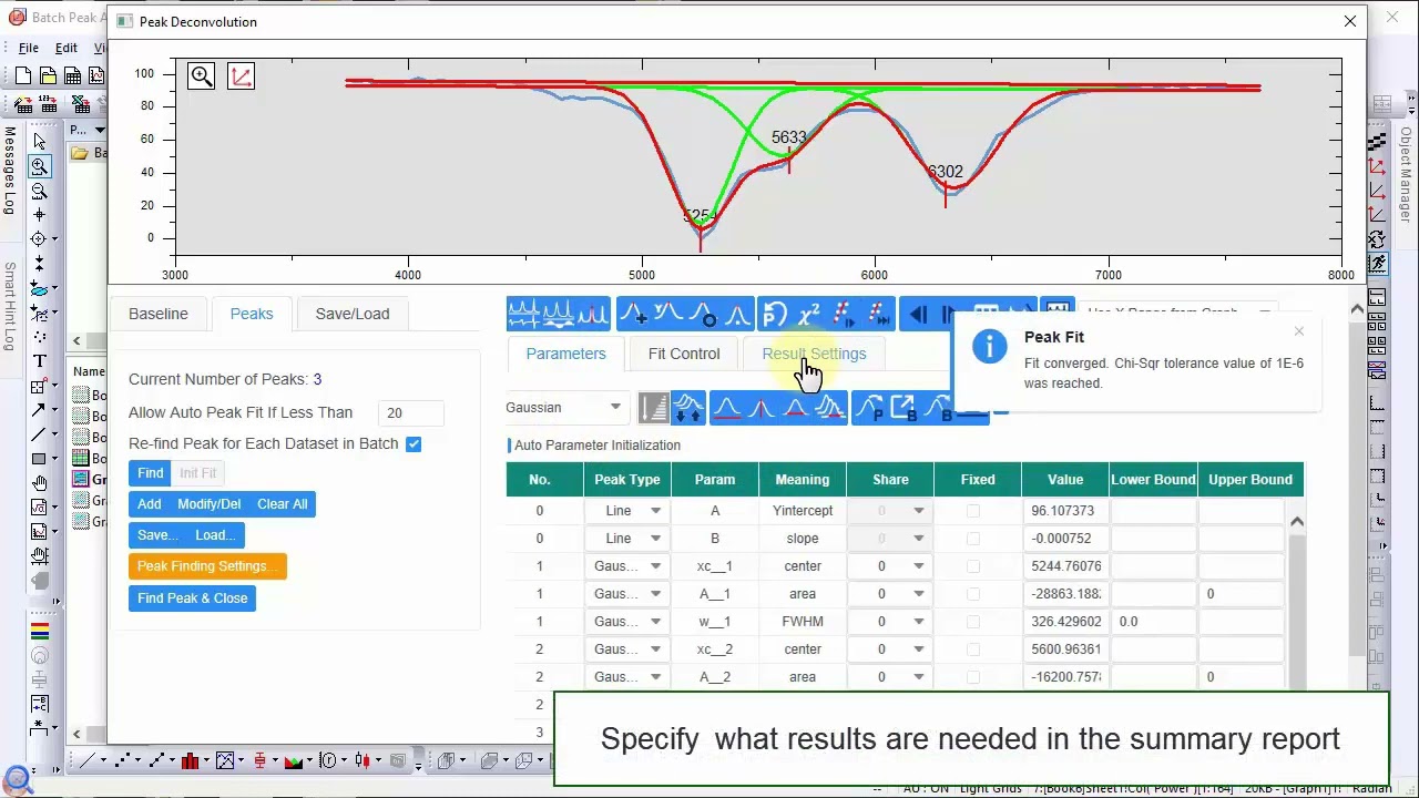 How to Do Batch Peak Fitting from a Graph