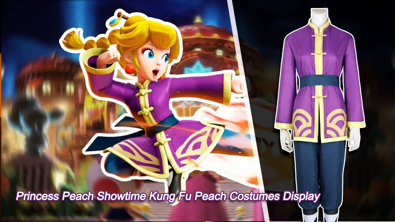 Princess Peach Showtime Kung Fu Peach Cosplay Costumes Display