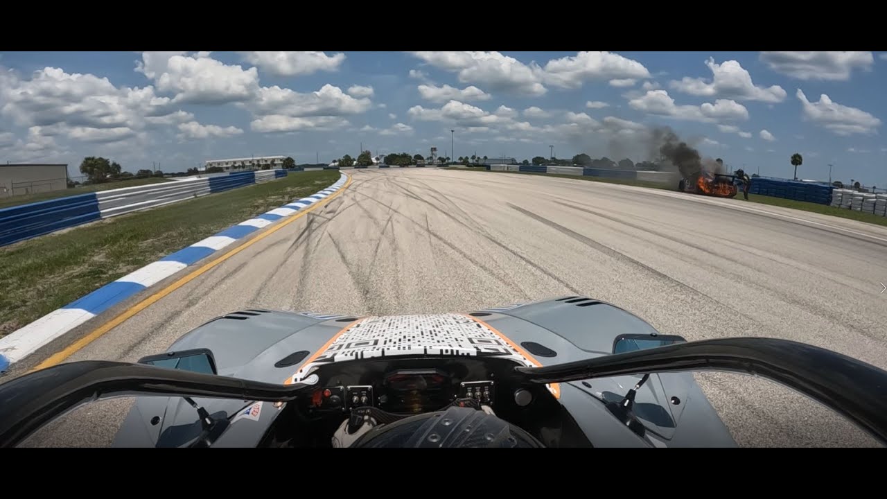 RUSH SR - Sebring NASA Race - Porsche dumps oil & catches on fire!