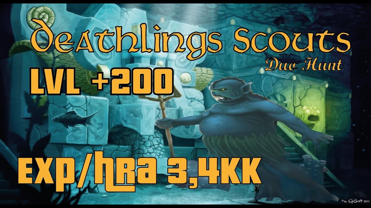Tibia Hunt - Deathlings Scouts (lvl +200) - 3,4kk exp/hora en 150%