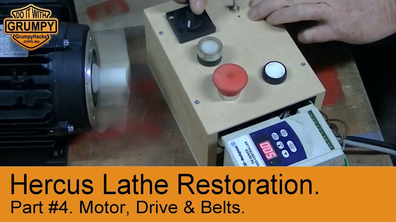 Rebuilding a 1940 Hercus Lathe, Part 4 - Motor, VFD and Belts.