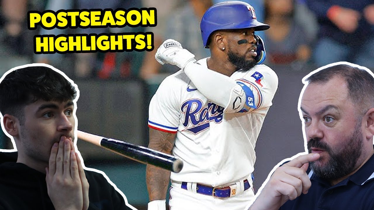 British Father and Son React! The Texas Rangers have been winning IN STYLE! (Postseason highlights!)
