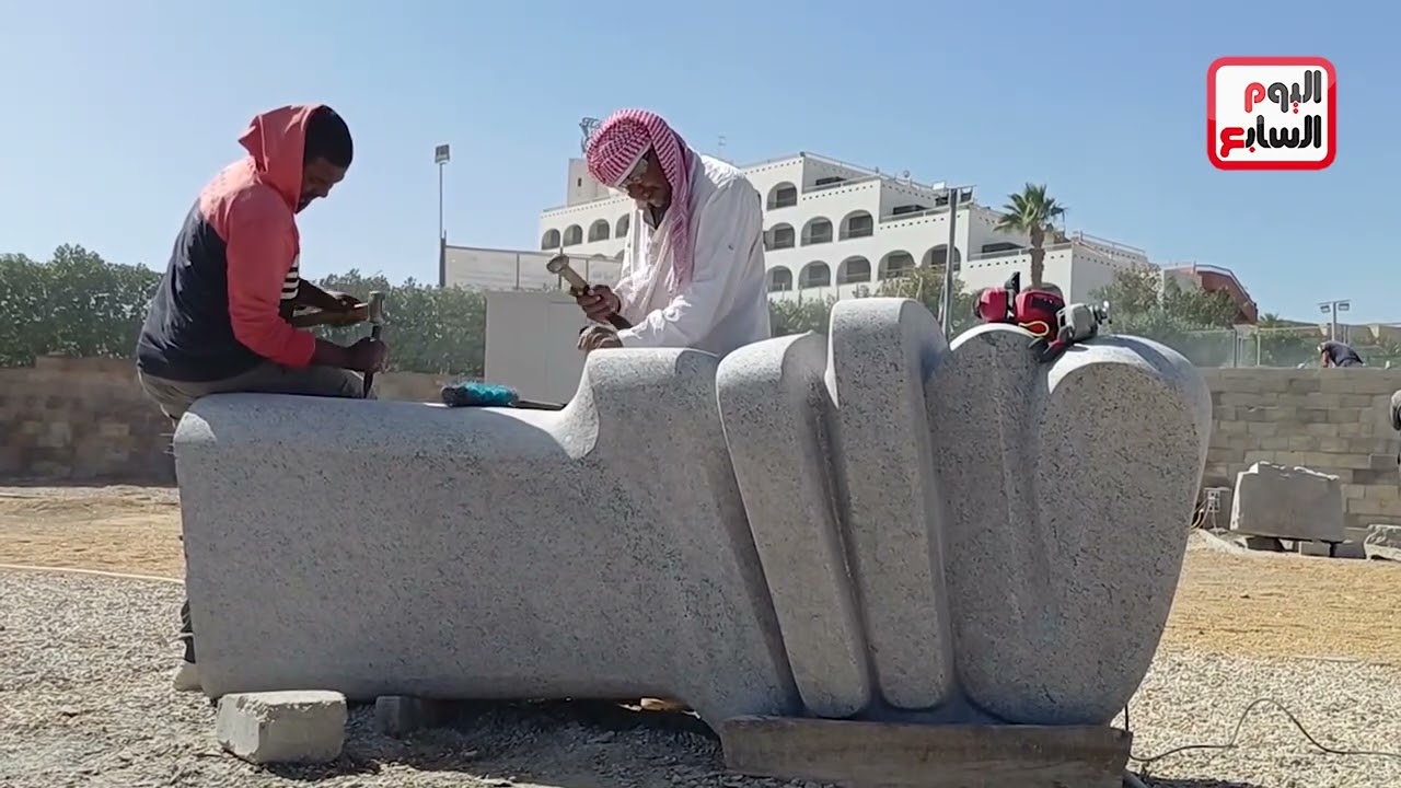 سمبوزيوم أسوان الدولى لفن النحت   فنانون من مصر ودول العالم يصنعون متحفًا مفتوحًا للفن العالمى