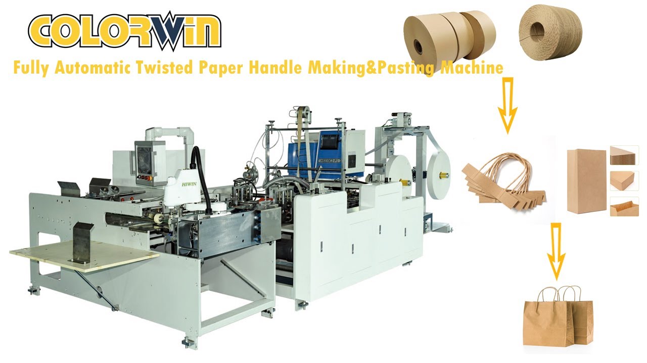 Fully automatic twisted paper handle machine with one robot arm#machine #for paper bag machine