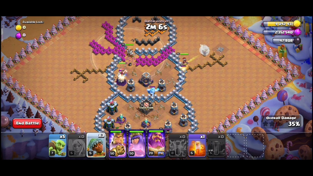 Easy way to finish the jolly clashmas 🎅🎅🎅(4 base) #coc