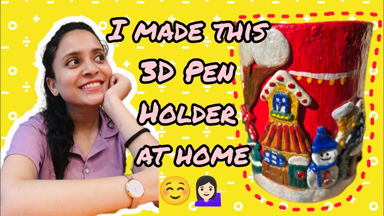 How to Make a 3D Pen Holder at Home | From Waste to WOW | DIY Easy and Aesthetic Desk Organizer💫#diy