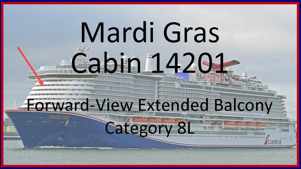 Mardi Gras Cabin 14201 - Forward-View Extended Balcony 8L