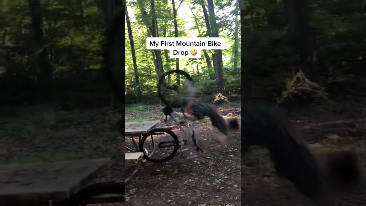 My First Mountain Bike Drop 🤣 #mtb #bike #fail