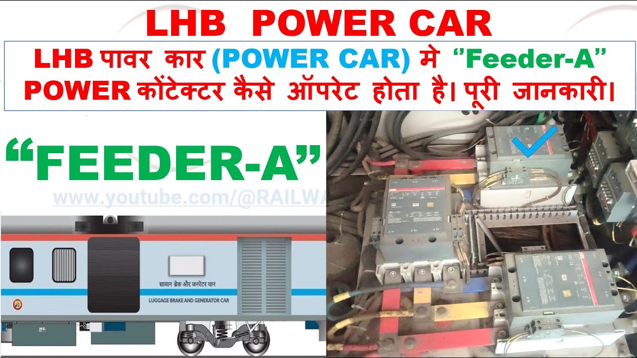 How to operates Feeder-A power contactors in LHB power car coaches #powercar #feeder #hog