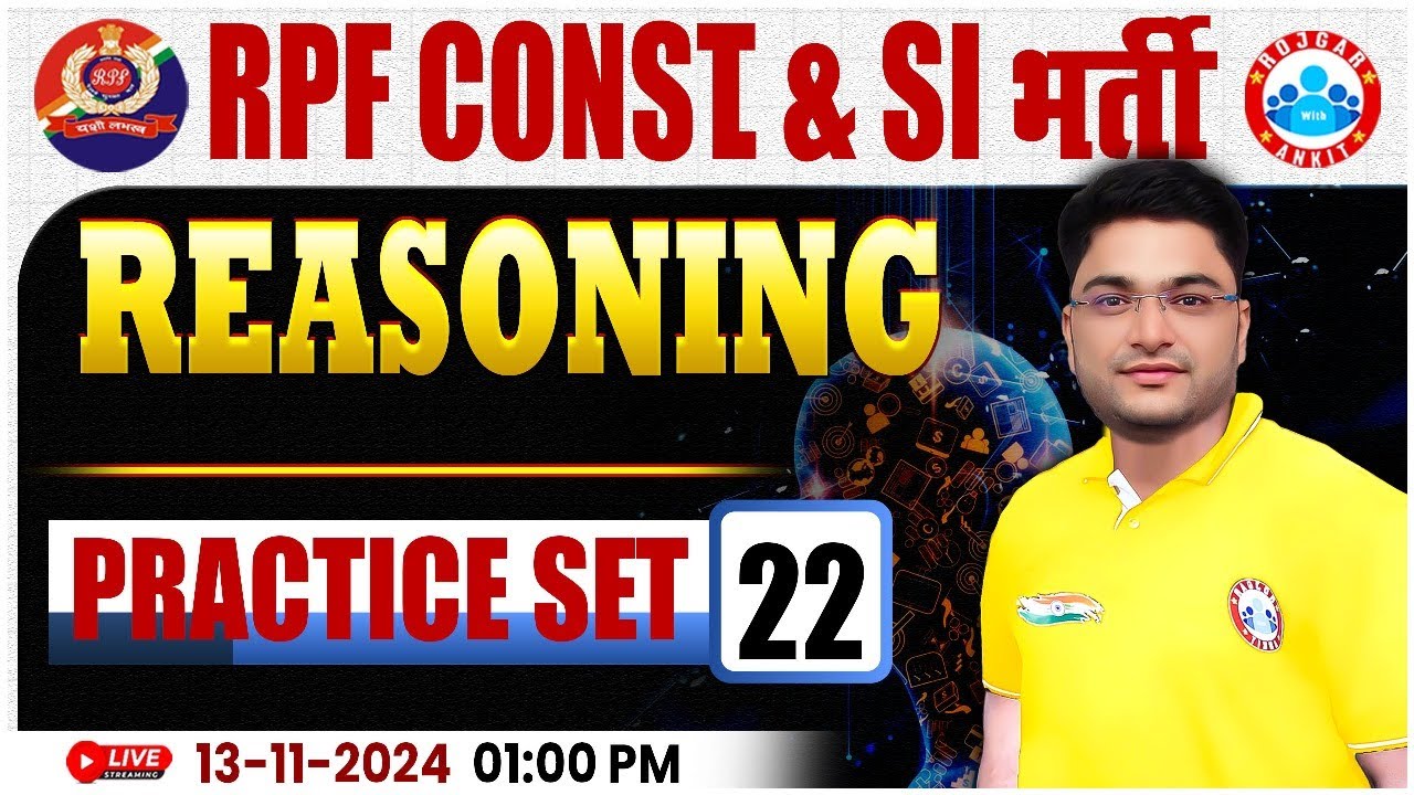 RPF SI & Constable 2024 | RPF Reasoning Practice Set 22 | RPF Reasoning Class 2024 | by Shobhit Sir